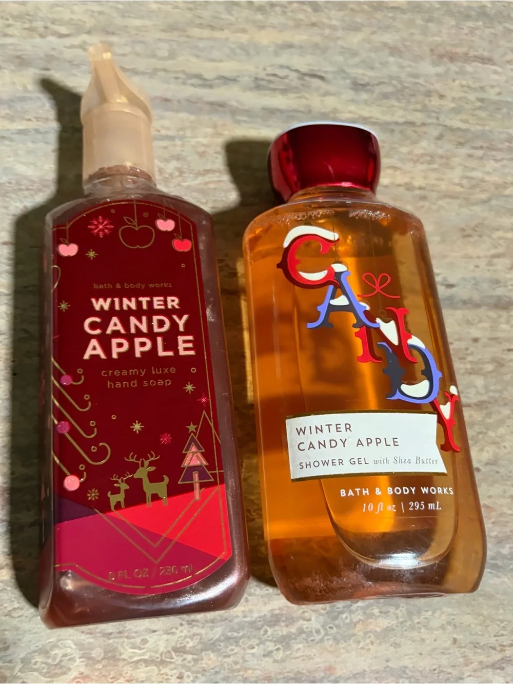Bath & Body Works Winter Candy Apple Hand Soap & Shower Gel - Red
